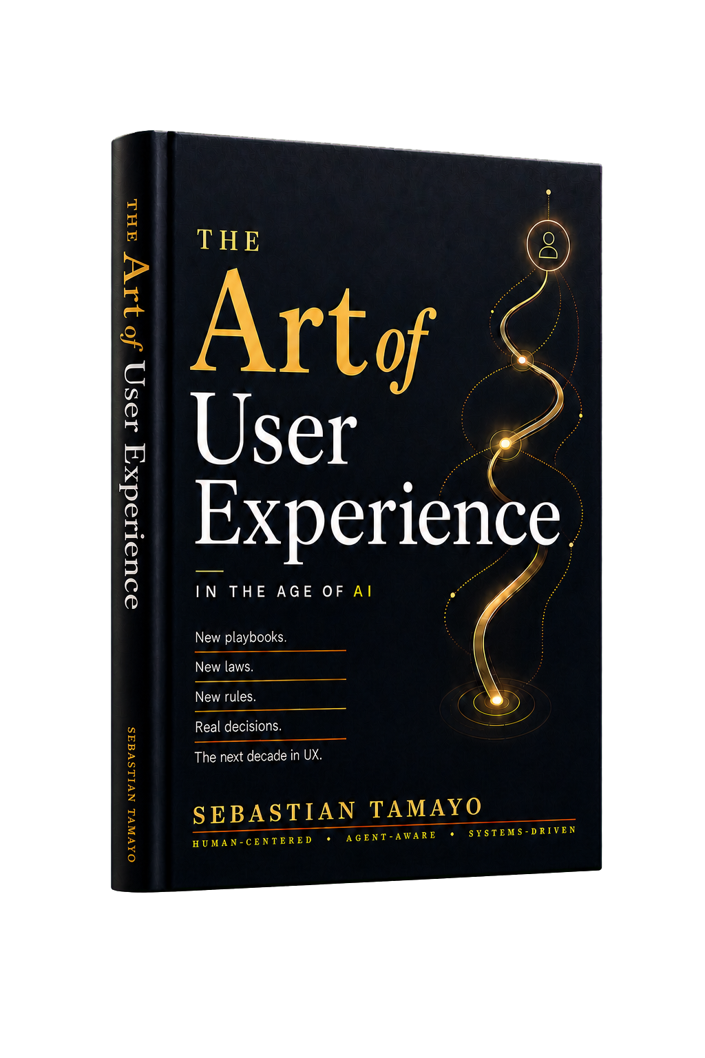 Detail cover illustration of The Art of User Experience in the Age of AI, showcasing geometric visual lines